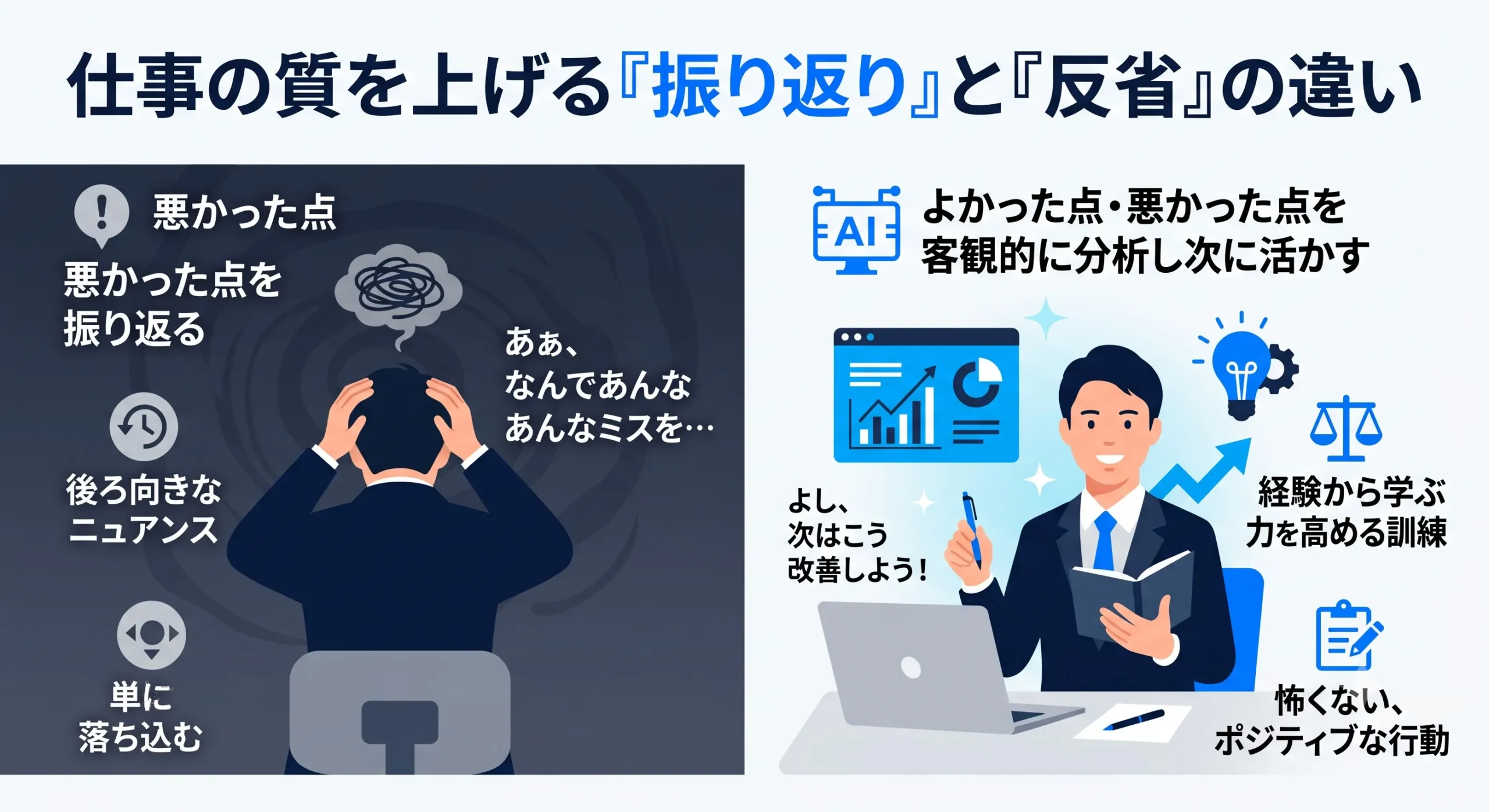 振り返りと反省の違い